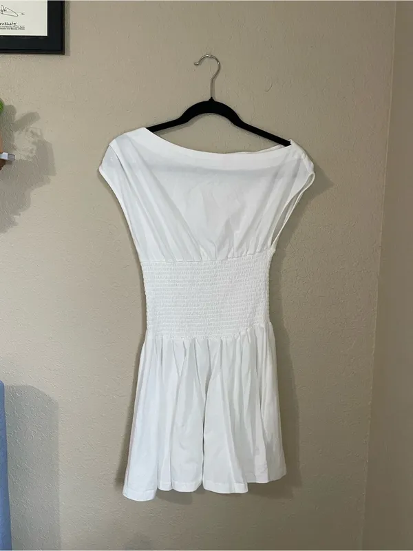 Altar’d State Alianna Mini Dress Size XS Off Shoulder Smocked Flirty Brunch Boho - Image 4