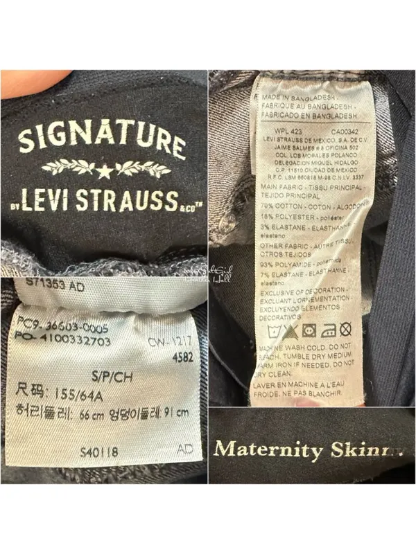 Levi's Signature By Levi Strauss Maternity Skinny Jeans with Stretch Panel Size Small - Image 5