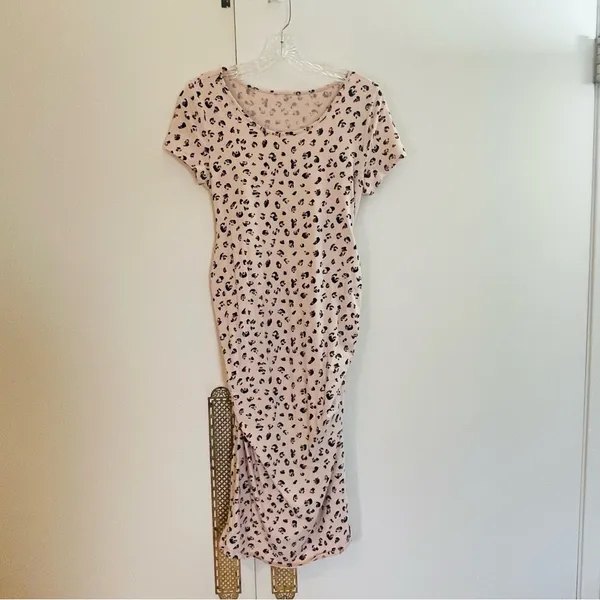 Isabel maternity Leopard Print Short Sleeve T-Shirt Dress size XS - Image 7
