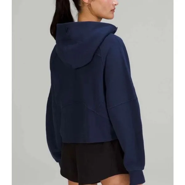 Lululemon half zip scuba hooded crop pullover night sea navy size Xl/xxl - Image 9