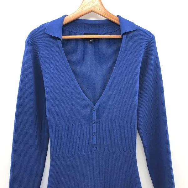 Bardot Collar Knit Dress in Cobalt‎ - Image 7
