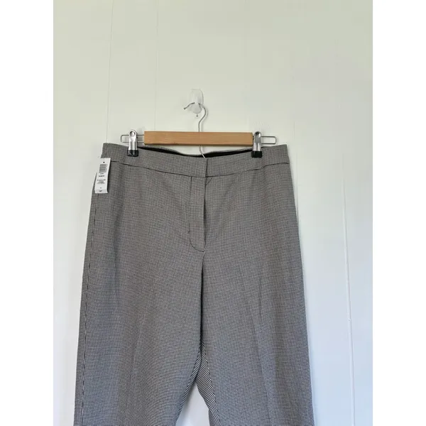 NWT Babaton Atelier Numero Pants Womens 12 Black White Mini Houndstooth Mid Rise - Image 6