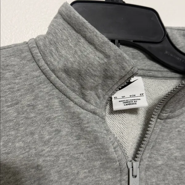 Nike Women's Gray Sportswear Club Fleece Quarter-Zip Sweatshirt - Image 7