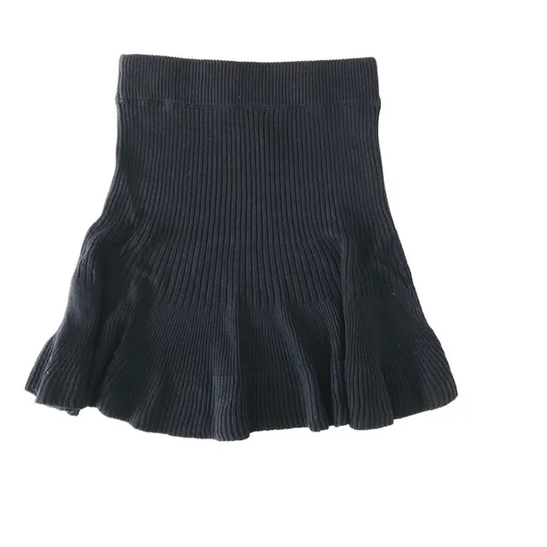 Free people solid gold swingy sweater skirt black - Image 5