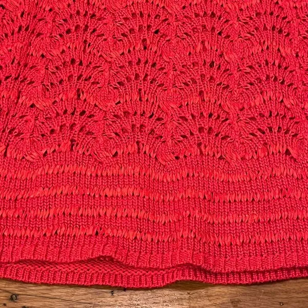 Chico's Pink Crochet Open Knit Long Sleeve Pullover Boho Sweater - Image 6