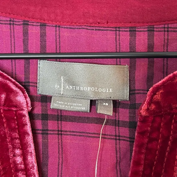 NEW Anthropologie Women's Size XS Melody Velvet‎ Tunic Dress Raspberry Pink Red - Image 9