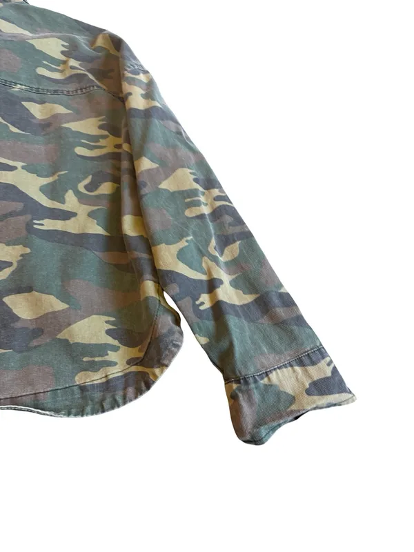 Sundry Button-Down Camo Jacket Shacket Layering 100% Cotton Streetwear Sz Large - Image 14