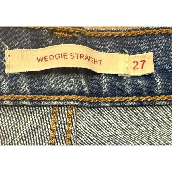 Levi's True VTG‎ 90's Wedgie High Rise Straight Leg Button Fly Med Wash Jeans 27 - Image 4