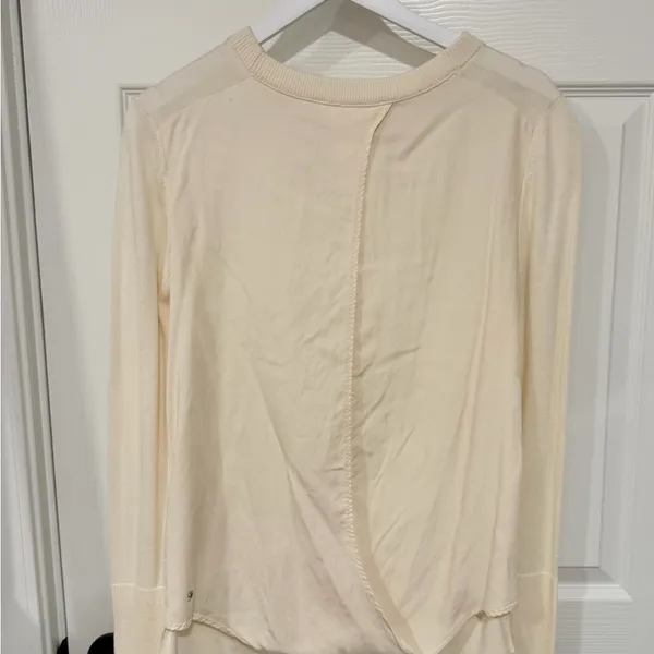 Lululemon Cream Minimalist Cashmere Blend Open Back Longline Medium Sweater - Image 6