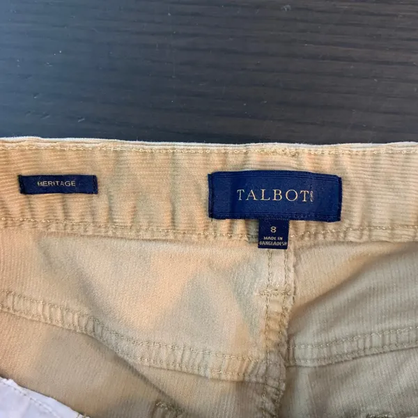 Talbots‎ Heritage Tan Corduroy Straight Leg Pants Womens 8 Khaki Stretch Cotton - Image 3