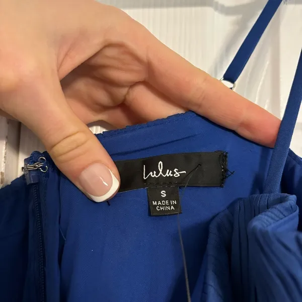 Lulu’s Cascading Crush Blue Tiered Bustier Midi Dress NWT - Image 5