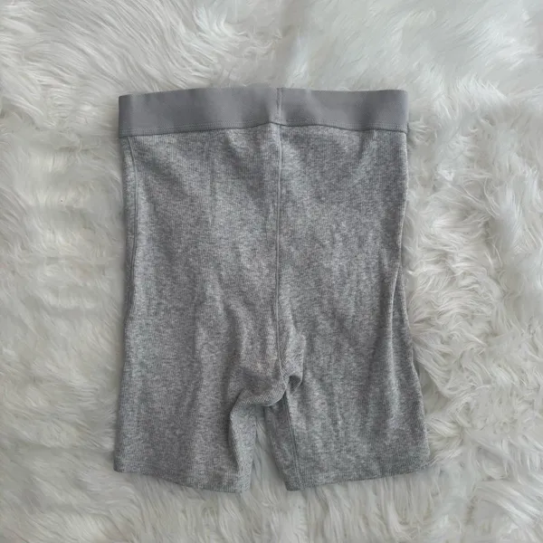 Skims Cotton Rib Boxer Light Heather Grey Size Small - Image 5