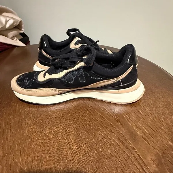 Zara Sneakers Fashion Athletic Running Casual Shoes Black‎ Beige EU 38 - Image 2