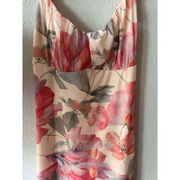 Floral Maxi Dress Women's M Backless Square Neck Smocked Wedding Guest - Image 5