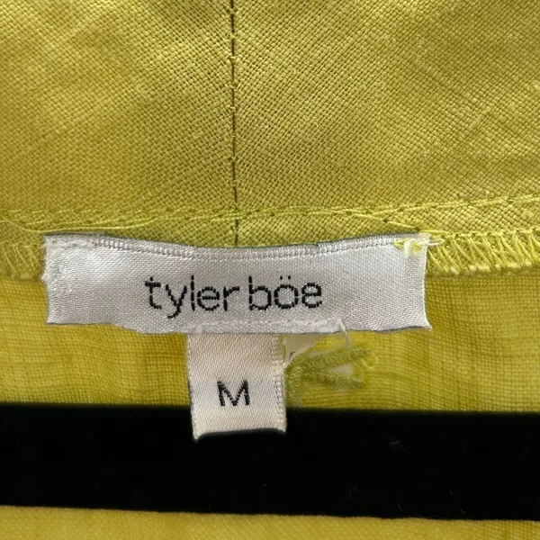 Tyler Boe Linen Tunic Top Women's Medium Citron Yellow V Neck 3/4‎ Sleeve - Image 3