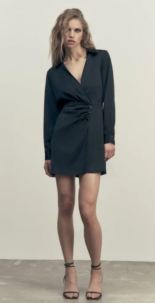 Zara SATIN WRAP DRESS - Image 2
