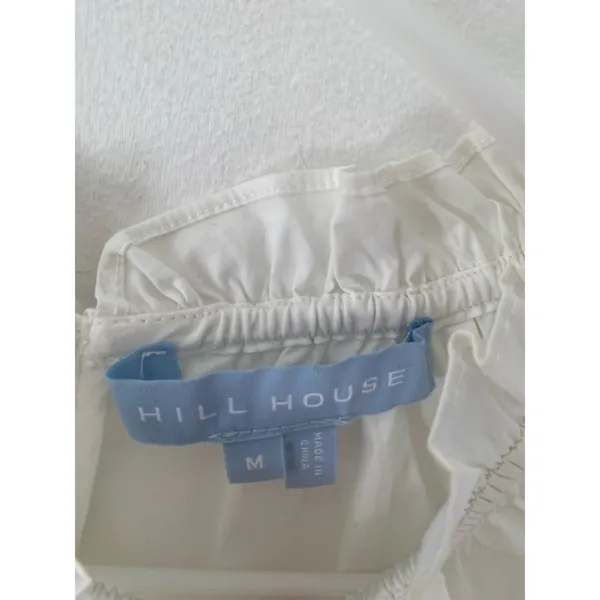 Hill House The Kit Ruffled Neck Short Sleeve Blouse White size medium - Image 9