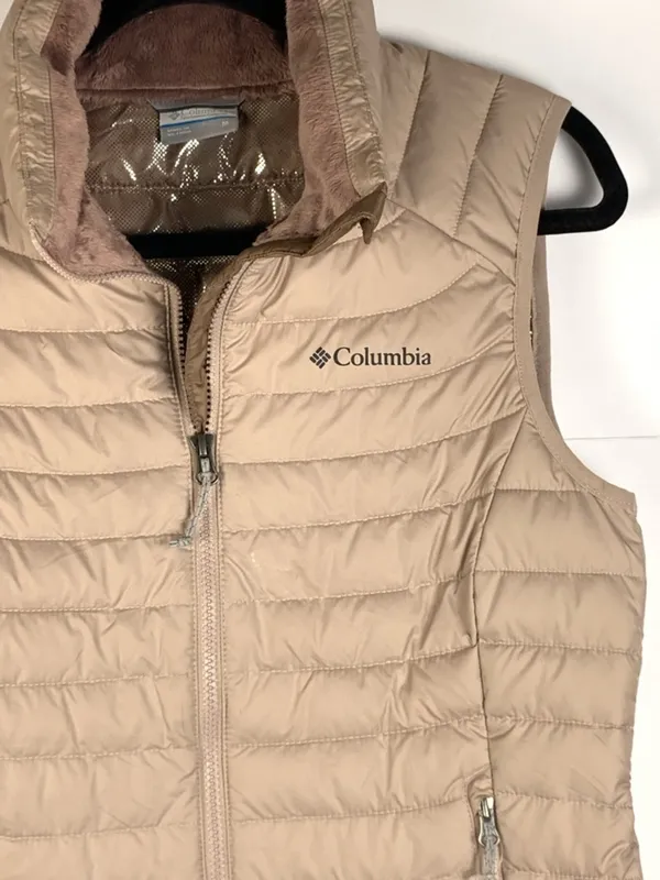 Columbia Omni Heat Womens M Puffer Vest Peach Insulated Reflective Winter - Image 4