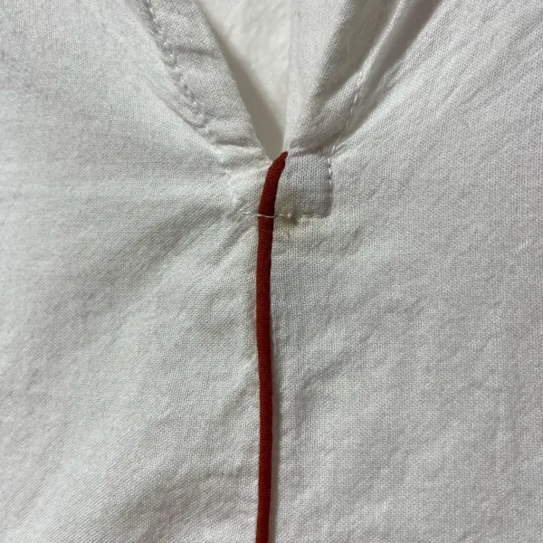 embroidered white top with button sleeves size small - Image 6