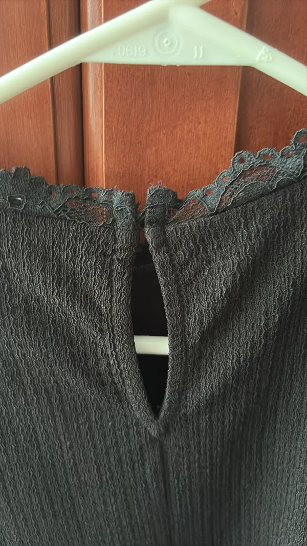 ZARA Lace Blouse Black - Image 4