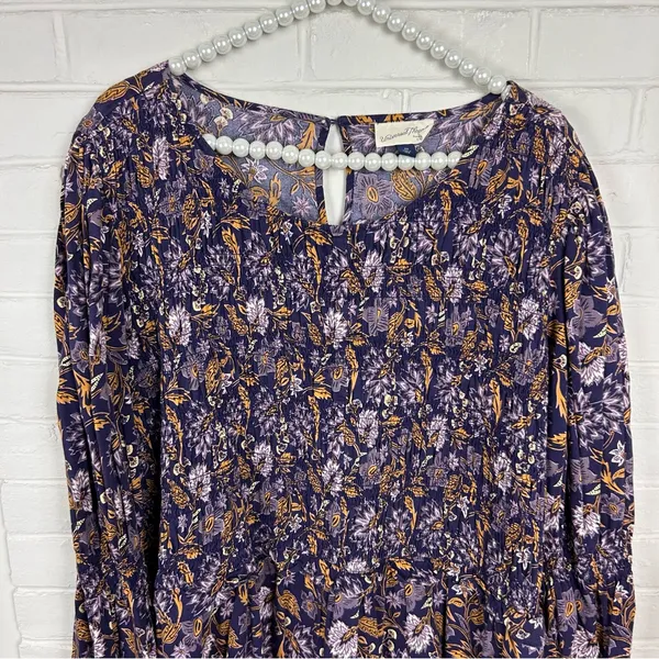 Universal Thread Purple Floral Smocked Dress Size 2X - Image 4