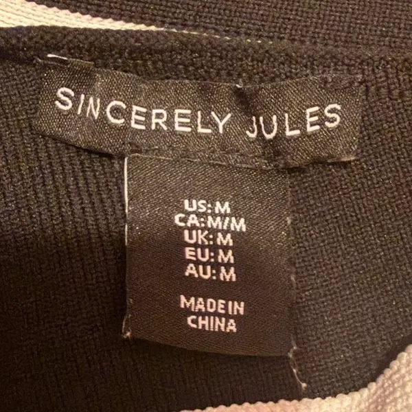 Sincerely Jules Black Contrast Trim Cross Front Halter Knit Crop Top M - Image 2