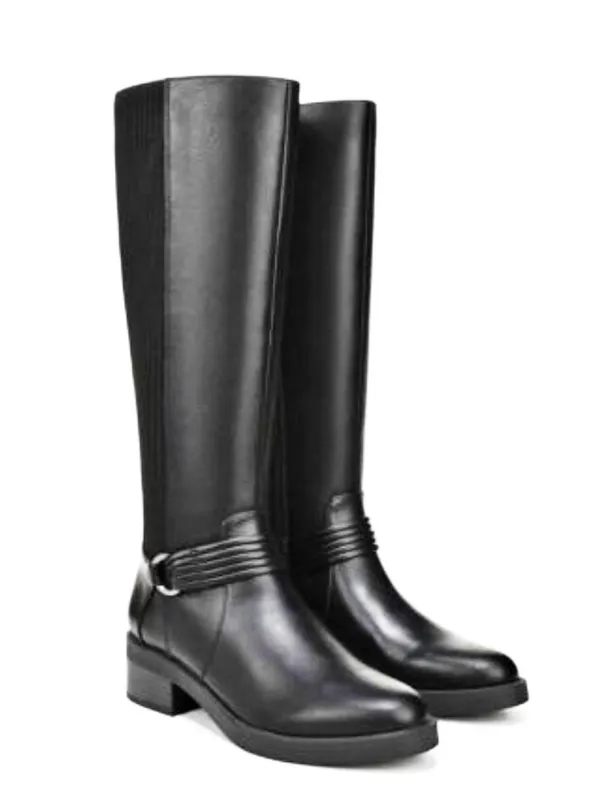 Lifestride Brighton Black Leather Knee-High Riding Boots in Black, Size 8, NEW - Image 8