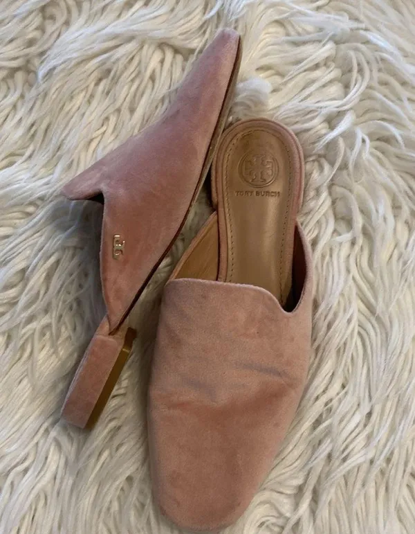 Tory Burch Mules color light pink size 6.5 condition good soft leather - Image 6
