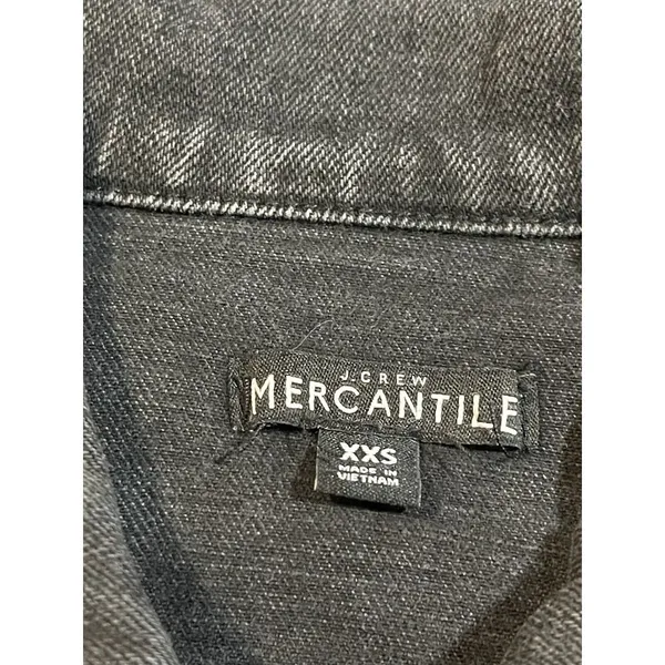 J Crew Mercantile Women's Size XXS Black Denim Jacket‎ in Distressed Wash S-306 - Image 4