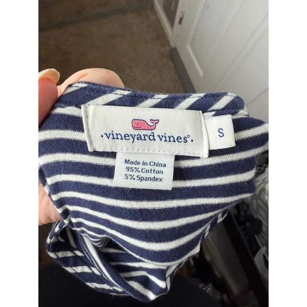 Vineyard Vines Blue/White Striped Nautical Dress Size Small - Image 3