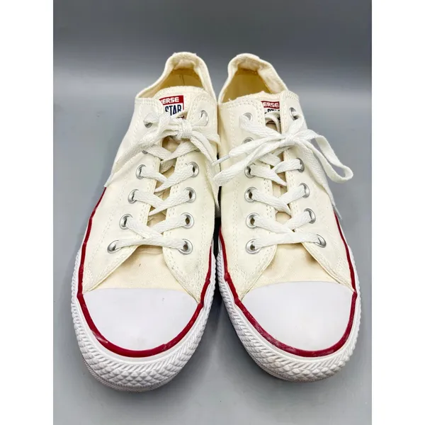 Converse Sz 10 Womens Sneakers Chuck Taylor All Star Low Top Canvas Cream White - Image 2