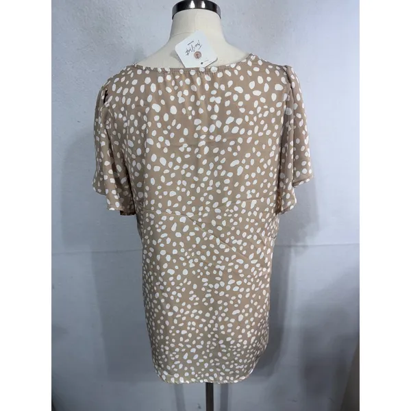 Vine & Love Polka Dot‎ Flutter Sleeve Boho Cottagecore Blouse USA Made Women's M - Image 4