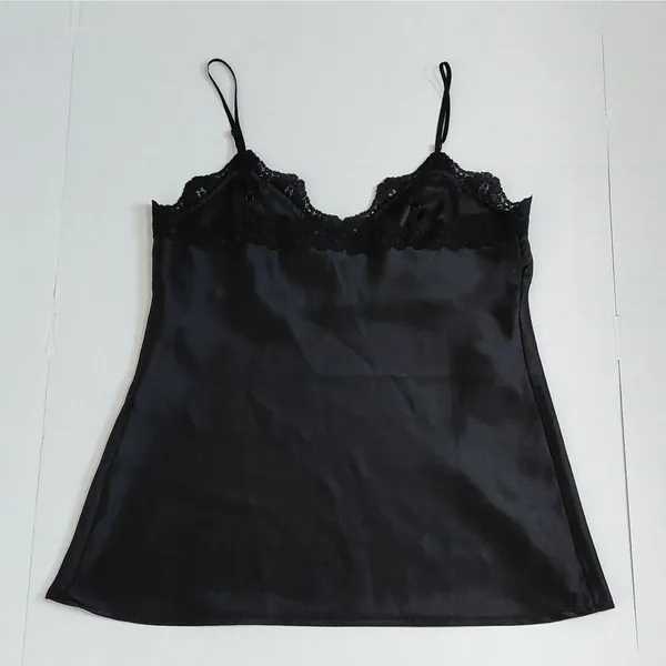 Rampage 90s Revival Y2K Satin Lingerie Cami Babydoll Top Sz XL Black Coquette Sleepwear - Image 4