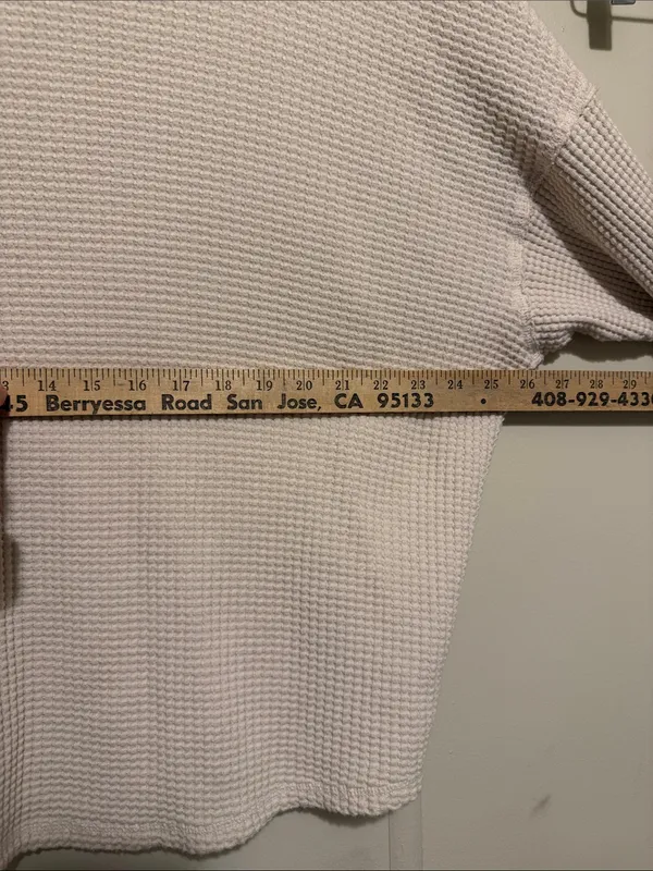 Offline by aerie Cream Waffle Knit Crew Sweater L - Image 3