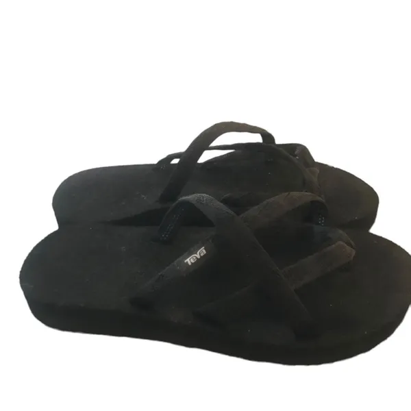 Teva OLOWAHU Black Slip On Thong Sandal Size 6 Womens Athleisure Comfy Casual - Image 3