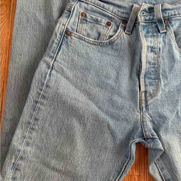 Women's Light Blue Straight Leg Jeans Size 24 - Image 2