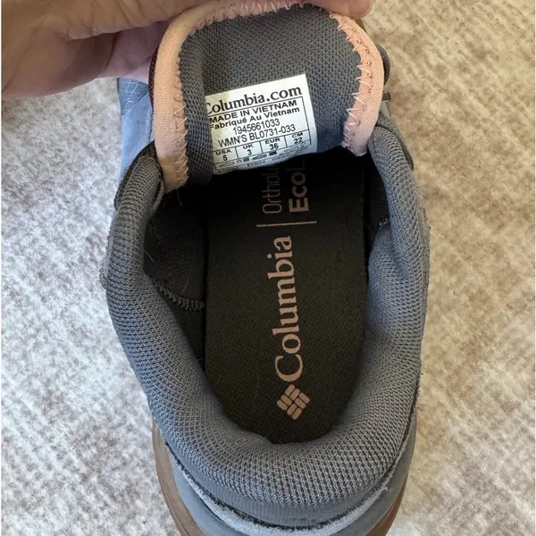 Columbia Womens OrthoLite EcoLT Grey Pink Hiking Shoes Size 5 Water Resistant - Image 7