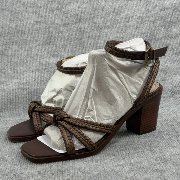 Giani Bernini Size-8.5M Renaee Women's Brown Woven Block Heel Sandals - Image 2