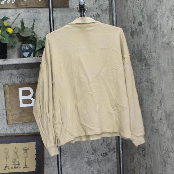 NWT Universal Thread Womens Long Sleeve Polo Shirt 92452282 Tan Brown XXL - Image 5