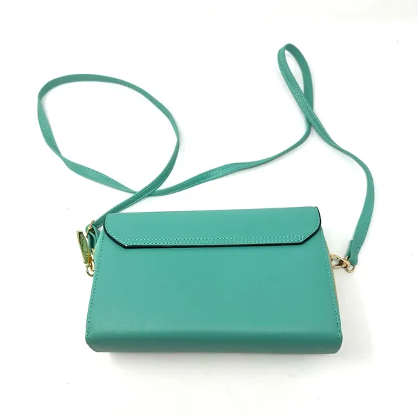 Forever‎ Young Bag Turquoise Magnetic Snap Wallet Phone Strap Small Zip Closure - Image 2
