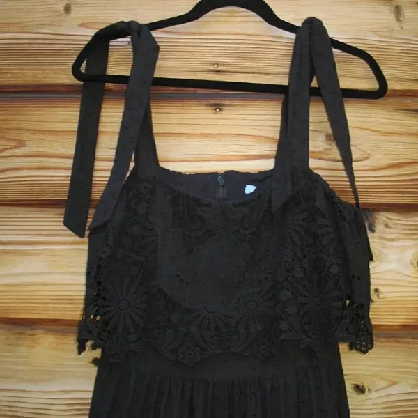 NWT Antonio Melani Black Eyelet Midi Dress 6 - Image 5