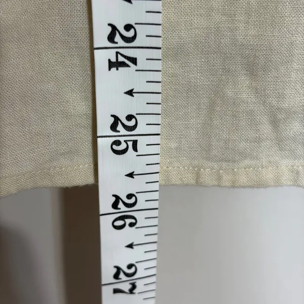 Aerie‎ Linen Blend Button Down Tie Strap Mini Dress Cream Size XS Boho Festival - Image 6