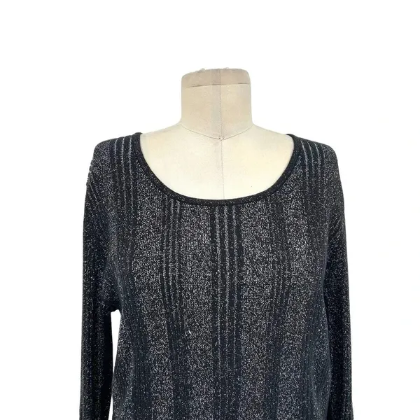 Harley Davidson Metallic Silver Black Ribbed‎ Knit Pullover Sweater Size XL - Image 2