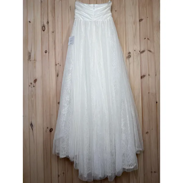 NWT Lulus Blissful Forever White Tulle Lace Strapless Pleated Maxi Dress Size M - Image 7