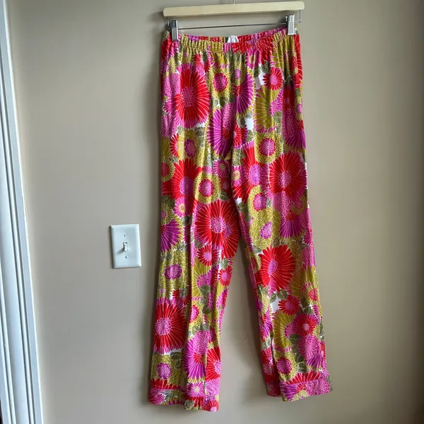 Bed Head PJs + Trina Turk pink yellow floral pajama set women's S organic cotton - Image 8