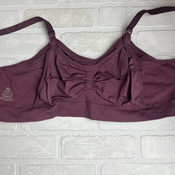 Kindred Bravely Nursing Bra Womens Large Purple Wireless Lined Back Closure L‎ - Image 13
