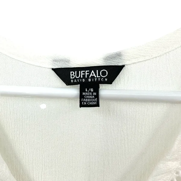 Buffalo by David Bitton size large white v neck‎ t-shirt tee shirt top blouse - Image 4