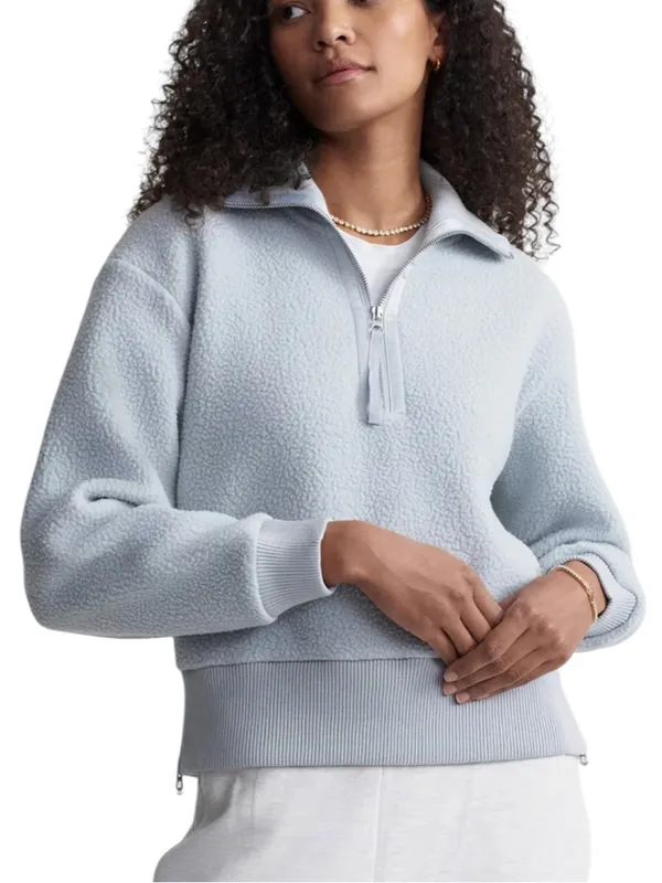 Varley Roselle Half-Zip Fleece Pullover Top Sweatshirt Pearl Blue Size S - Image 2