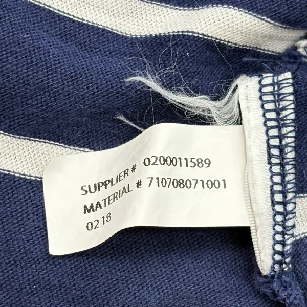 Polo Ralph Lauren Tee Women SM Navy White Stripe‎ Hibiscus Long Sleeve Nautical - Image 8