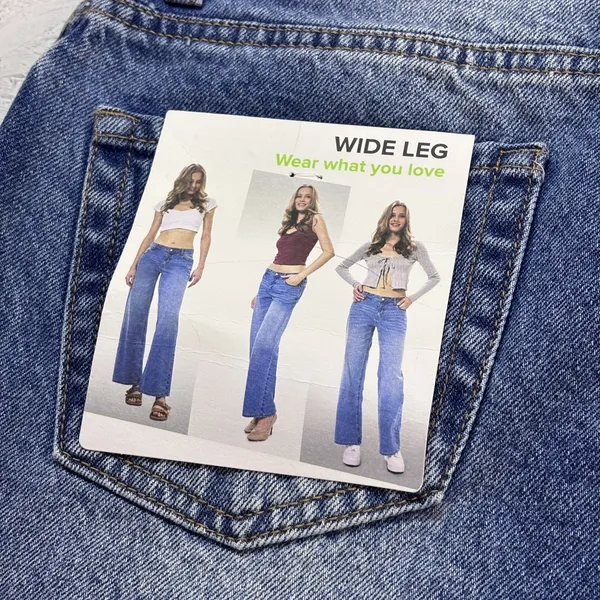 Witty Fox Jeans Women 5/27 Blue Cotton Denim Wide-Leg Travel Faded Stretch - Image 9